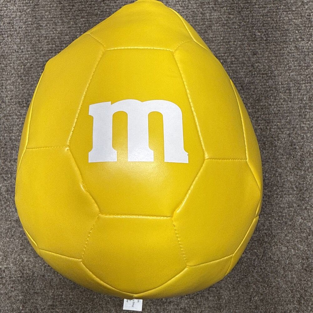 M&M Yellow Peanut The Original M Ball 9" Vinyl Soft Plush Soccer Toy Mars